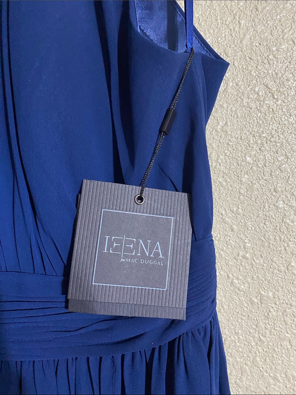 NWT Ieena for Mac Duggal Navy High Neck Chiffon Gown 55035 Size 12 - Picture 8 of 16